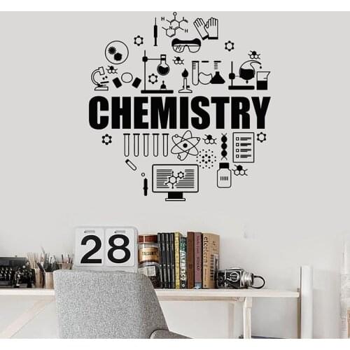 Chemistry Wall Decal Exact Sciences Molecules Laboratory School Classroom Study Interior Decor Vinyl Window Stickers Mural Q865