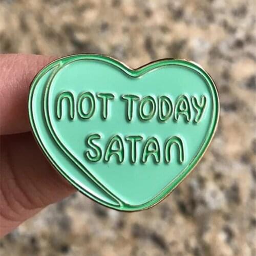 Not Today Satan Heart Drag Race Enamel Brooch Pin Hat Bag Collar Lapel Pins Badges Women Mens Fashion Jewelry Accessories