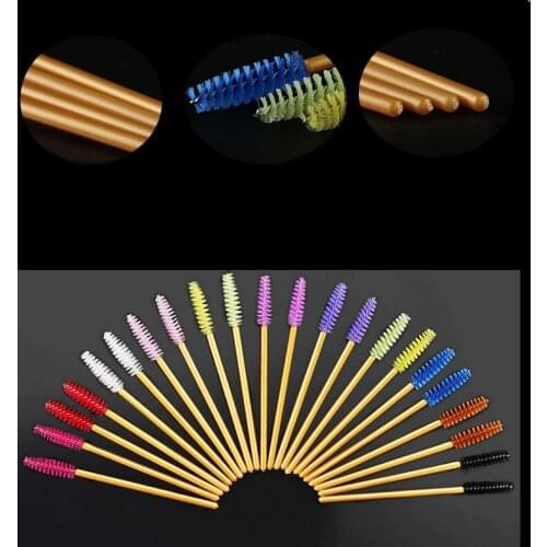 Gold Disposable Mascara Wands Makeup Brushes Eyeashe Eyebrow Brushes Nylon Silicone Makeup Brushes Eyelash Extension Tools