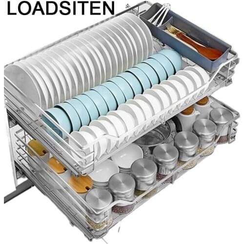 Organizer and Cupboard Storage Despensa Gabinete Cucina Keuken Stainless Steel Rack Cuisine Cocina Kitchen Cabinet Basket