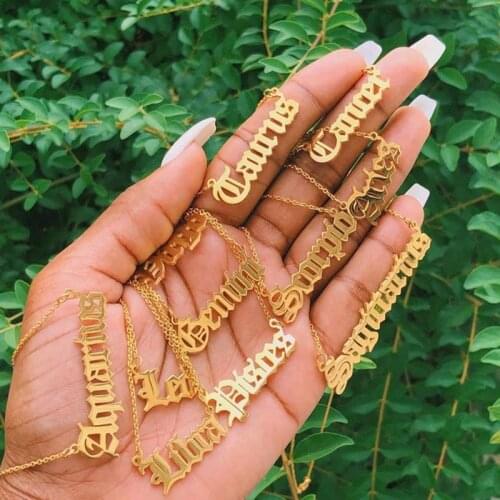 Gemini Virgo Necklace for Women Collier Horoscope Twelve Constellations Necklace for Her Vintage Virgo Stainless Steel Pendant