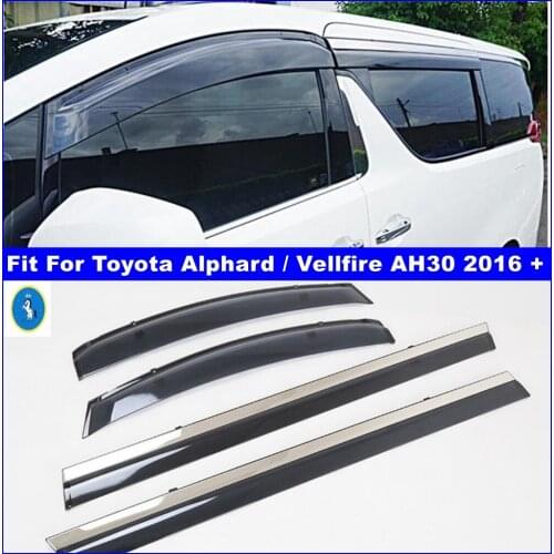 Exterior Refit Window Visors Awnings Wind Rain Deflector Visor Guard Vent Cover Kit For Toyota Alphard Vellfire AH30 2016 - 2019