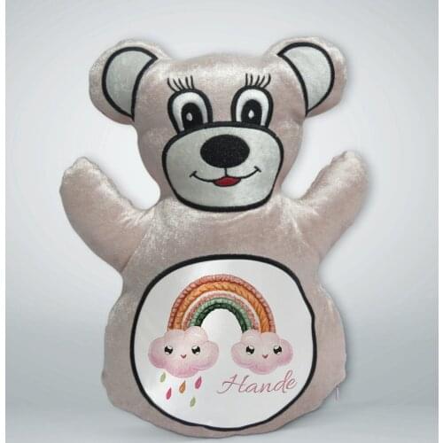 Personalized Is Cream Teddy Bear Yastık-6