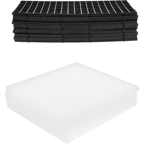 10 Pcs Grid Divider Tray Isolate Board Fish Tank Bottom Filter Tray Aquarium, 2 Colors and Sizes to Choose