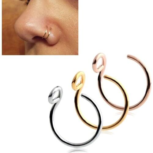 Stainless Steel U-Shaped Nose Stud Eyebrow Ring Earrings Puncture Jewelry Nose Ring Jewelry for Men and Women