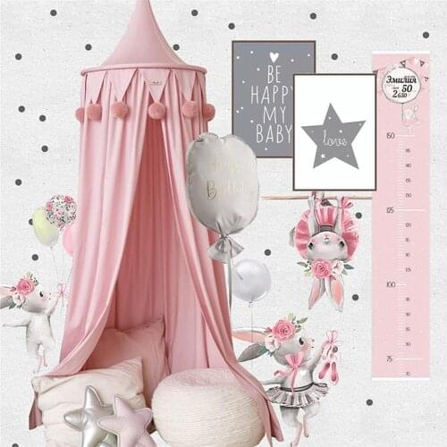 Nordic Ins Stretch Fabric Hair Ball Dome Mosquito Net Three-Door Baby Dream Bed Curtain ChildrenS Room Play Tent Home Decor