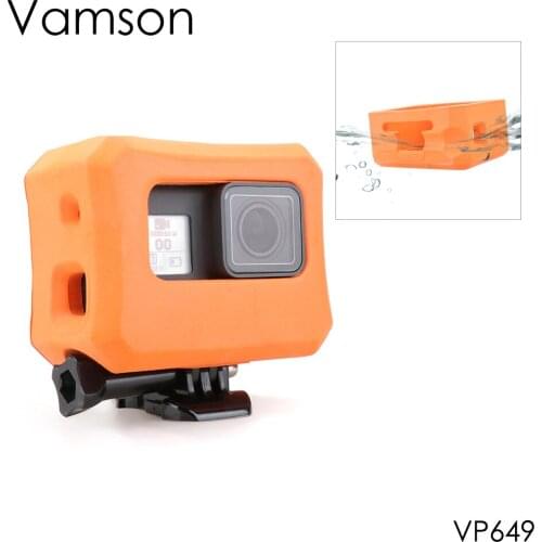 Vamson Orange Floating Cover Waterproof Protective Case for GoPro Hero 7 6 5 Black 7 Silver White Camera VP649