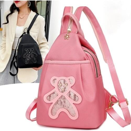 Simple Style Ladies Backpack Anti-theft Oxford Cloth Tarpaulin Stitching Sequins Juvenile College Bag Purse Bagpack Mochila