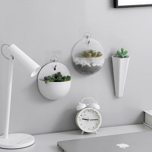 1PC Hanging Vase Plastic Flower Pot Wall Flower Pot Pot Hanging Decorative Flower Pot Indoor Plant Wall Decoration