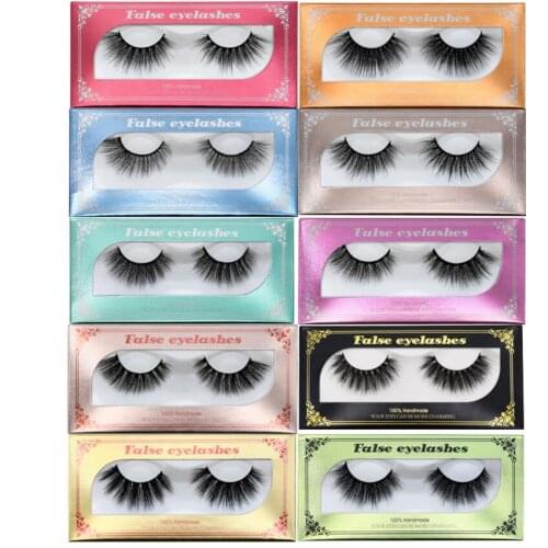 10pcs False Eyelashes Hand Made Black Band 3D Mink Lashes Black Cotton Stalk Natural Long Eye Lash Reuse Daily Eye Extension