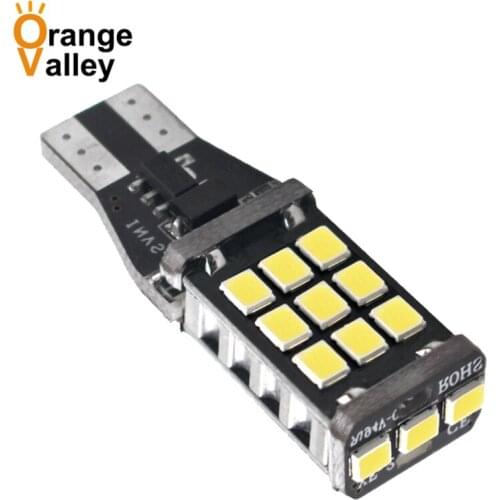 100PCS T15 W16W SMD LED Car Auto Reversing Lamps Stop Light Back up Lights Reverse Bulb DC 12V