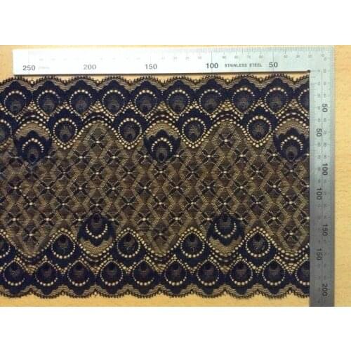 18.5cm hot selling symmetrical jacquard flora motif edge stretch lace trim,HL0826H