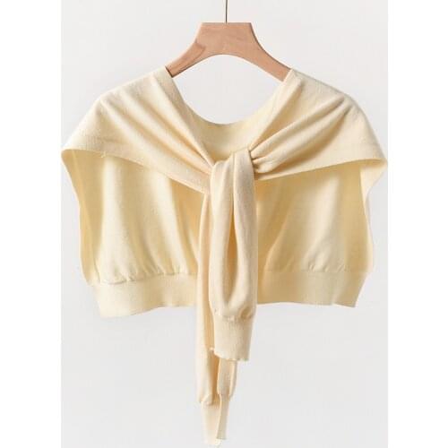 2020 new Autumn Women Scarf Short Knitted Wool Shawl Solid color Female small luxury warm Pashmina