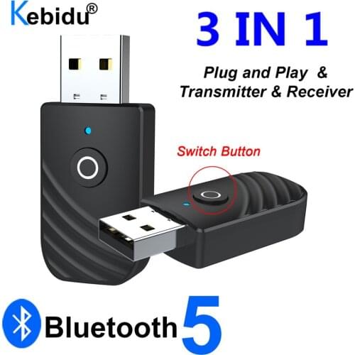 3 IN 1 Bluetooth 5.0 Audio Receiver Transmitter Mini Stereo Bluetooth AUX RCA USB 3.5mm Jack For TV PC Car Kit Wireless Adapter