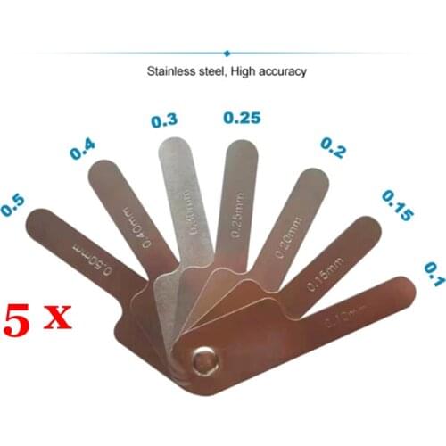 5 Sets Dental Interproximal Reduction (IPR) Gauge stainless Steel Reciprocating IPR Orthodontic Gap Measuring Ruler