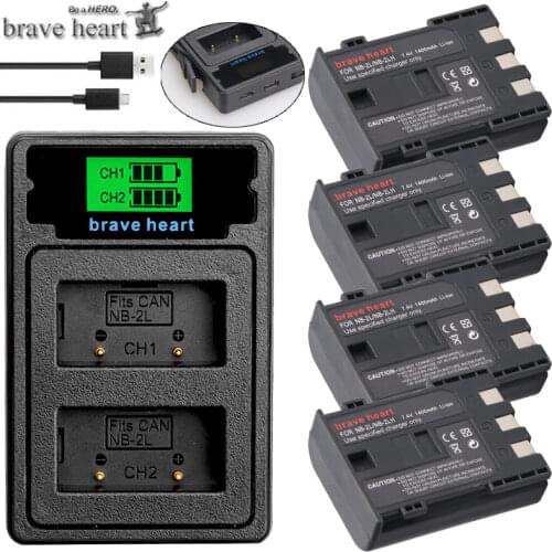 1400mAh NB-2L NB-2LH NB 2L nb2l NB2LH battery +Dual USB Charger for Canon EOS 400D S80 S70 S50 S60 350D G7 G9 Kiss N X Rebel XT