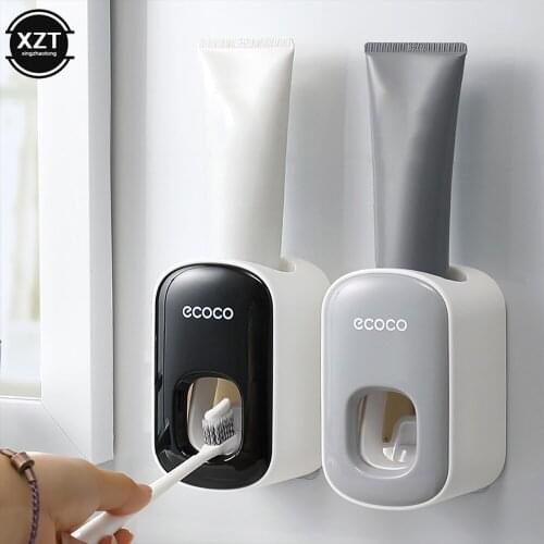 Automatic Toothpaste Dispenser Wall Mount Bathroom Waterproof Toothpaste Squeezer Toothbrush Holde Bathroom Accessories