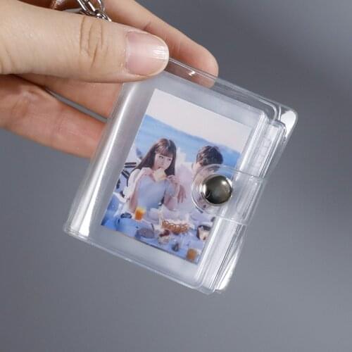 16 Custom Pictures Album Keychain Mini Instant DIY Pendant Personalized Photos Storage Pocket Keyring NA01