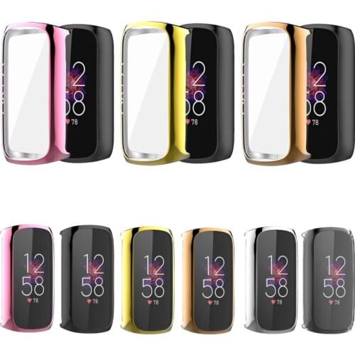 Bracelet Protector For Fitbit Luxe Cover Case Soft Screen TPU Electroplating Protective Shell For Fitbit Luxe Watch Accessories