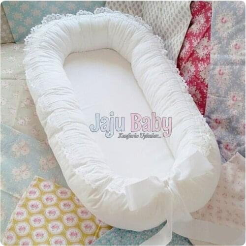Jaju Baby White Luxury Babynest Orthopedic Baby Nest 100x60cm Maternal Bed Mother Baby