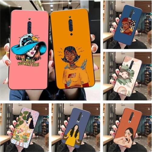 Girl Creative trend illustration Phone Case For Oppo A5 A9 2020 Reno2 z Renoace 3pro A73S A71 F11