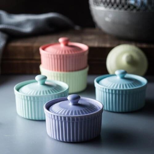 ANTOWALL Ceramic Baking Bowl Souffle Pudding Cup Ice Cream Dessert Yogurt Cup Oven Bowl