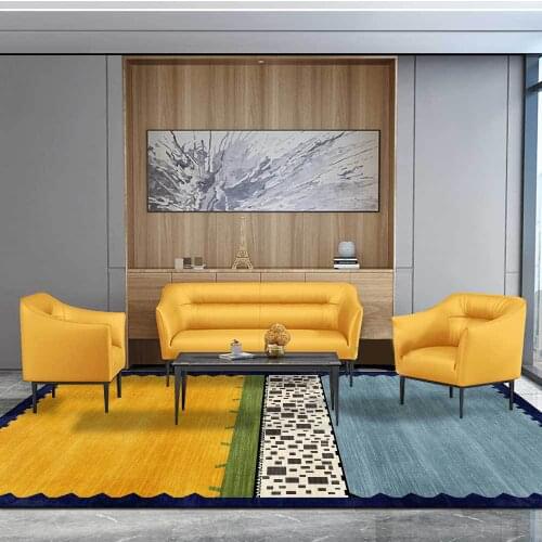 Area Rug Geometric Color Block Stitching Decoration Carpets For Living Room Modern Non-Slip Home Bedroom Bedside Floor Mats 2021