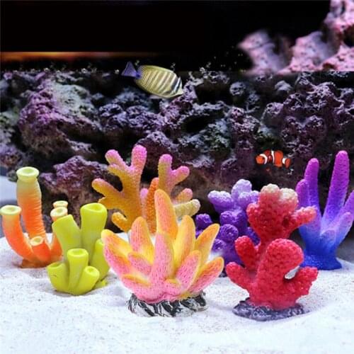 Colorful Resin Aquarium Artificial Coral Reef Decoration Fish Tank Coral Stone Landscape Ornament Aquarium Accessories 13 Styles