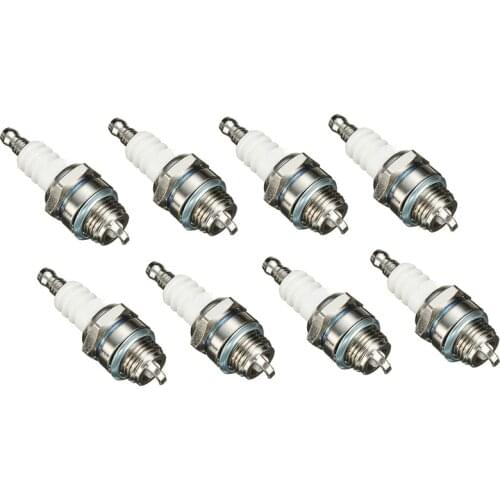 8PCS Lawn Mower Spark Plug Brush Cutter Hedge Trimmer Engine Burner RJ19LM BR2LM