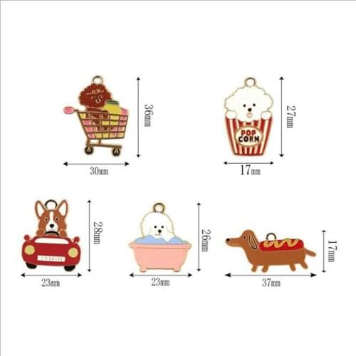 Cute alloy pet dog dachshund dog pendant gift key ring jewelry DIY metal charm pet dog pendant jewelry accessory