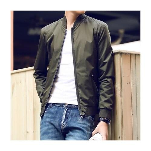 Men Jacket 2020 Autumn Slim Thin Short Mens Jackets Fashion Stand Collar Male Clothing Chaqueta Hombre Plus Size HJ624