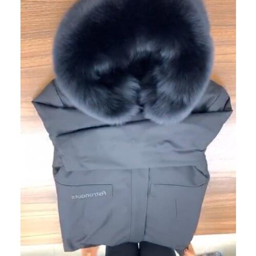 Men Parkas Natural Fox Fur Jacket Winter Warm Fashion Windproof Coat Classic Business Casual Outwear 2020 New Hot Sale