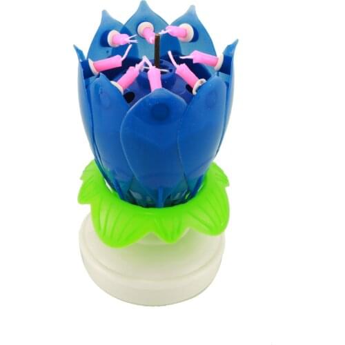 Musical Lotus Candle Innovative Party Cake Topper Musical Blooming Lotus Flower Double-Deck Birthday Candles Dropshipping New