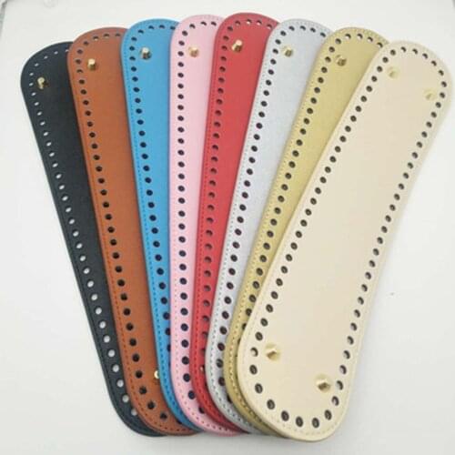 New Leather Oval Long Bag Bottom DIY Handmade Handbag For Accessories Knitting Bags Crossbody Bags Bottom 32x7cm