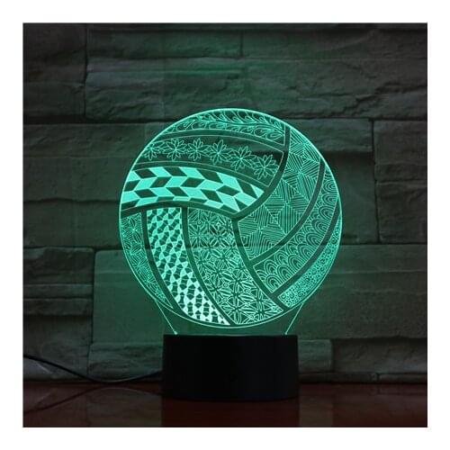 New 3D Illusion Table Lamp Sport Volleyball Ball Shape Nightlight for Kids Bedroom Decor Gift for Child Friends Night Light 1706