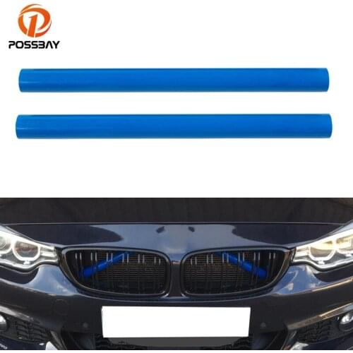 2 Pcs Car Front Grille Trim Strips Frame Cover Sport Style for BMW X3 F25 G01 X4 G02 X5 G05 Red/Blue Auto Decorations Stickers