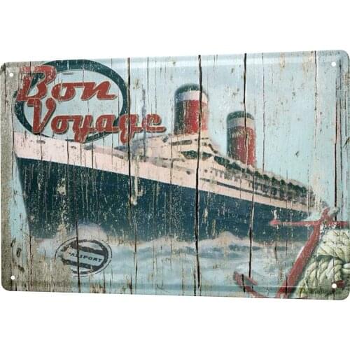 SINCE 2004 Tin Sign Metal Plate Decorative Sign Home Decor Plaques Travel Wanderlust Bon Voyage Passenger Ship Anchor Metal