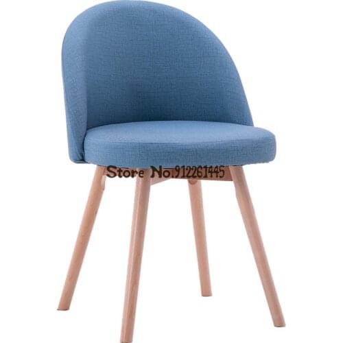 Nordic chair modern minimalist solid wood dining chair home bedroom stool backrest dressing makeup chair student desk chair
