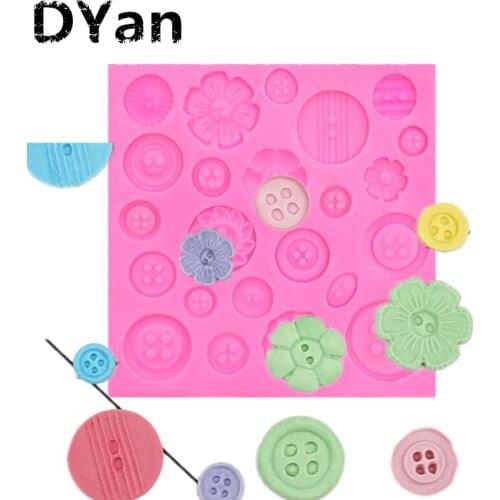 New All Kinds Of Beautiful Button Fondant Silicone Mold Chocolate Mold DIY Cake Baking Mold A1626