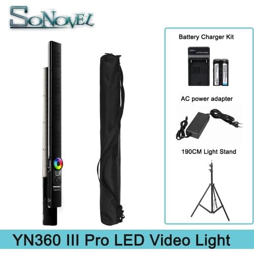 Yongnuo YN360 III Pro LED Video Light 3200K-5600K RGB Photo Light Light for Video Recording w Remote