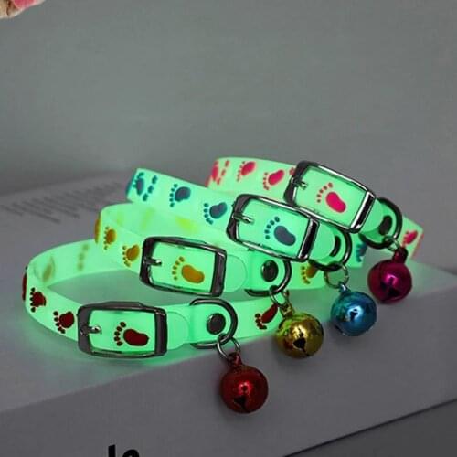 Dog Glowing Collars with bells Pet Dogs Cats Necklace Light Luminous Neck Ring Accessories Pet Product