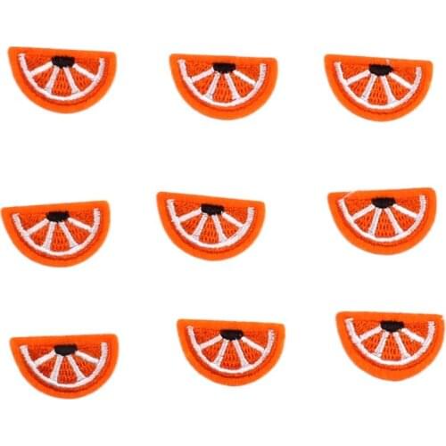 10pcs Cartoon Orange Patches DIY Iron On Mini Fruits Stickers Embroidery Jeans School Bag Sweater Shoes Hats Jeans Appliques