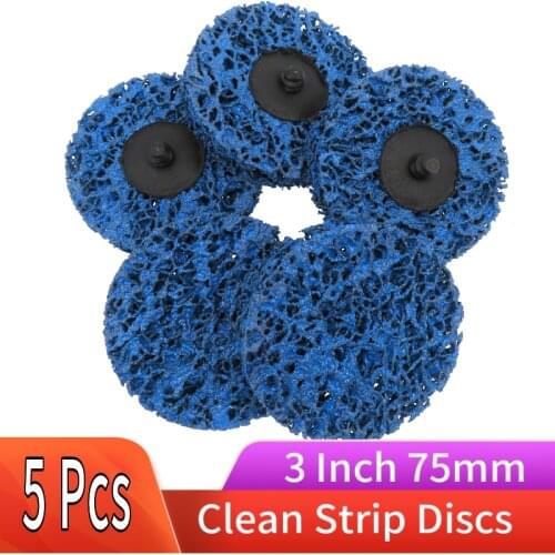 5PCS 3" 75mm Quick Change Roloc Easy Strip & Clean Discs Bule for Paint Rust Removal Auto Surface Prep