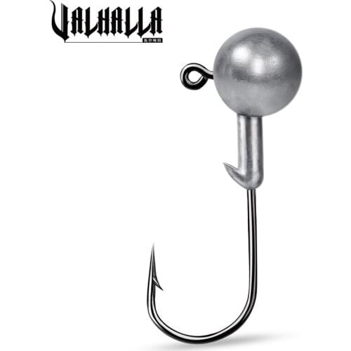 VALHALLA 10pcs Jig Head Fishing Hook 1g 1.5g 2g 2.5g 3.5g 5g 7g Round Ball Jigging Head Hook Fishhook For Soft Worm Fishing