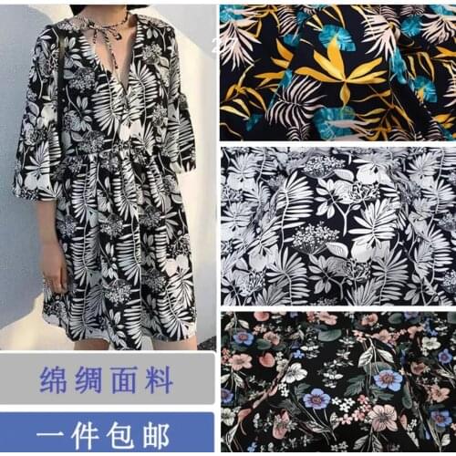 Rayon fabric summer super soft silk Floral Dress Pajamas printed beach pants baby clothing fabric