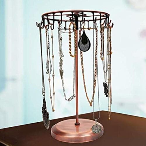 23 Hooks Rotating Necklace Display Holder Pendant Bracelet Jewelry Stand Rack
