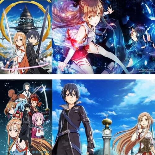 Japanese anime sword art online sao good quality painting coated white paper poster for home bar wall decoration