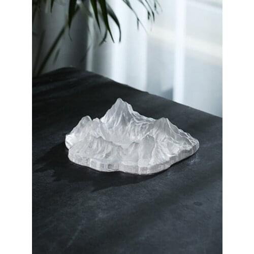 Ashtray Mountain Shape Transparent Crystal Glass Portable Ashtray For Modern Home Decoration Living Room Office Accessories Gift