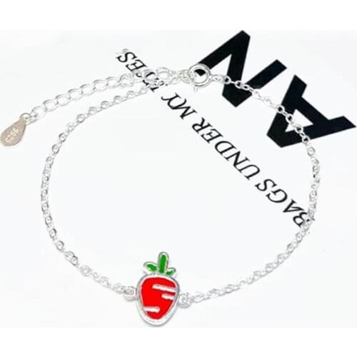 Sole Memory Simple Fresh Cute Carrot Rabbit Sweet 925 Sterling Silver Female Resizable Bracelets SBR197