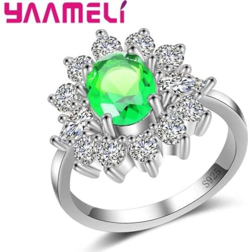 Women Fashion 925 Sterling Silver Shining Zircon Ring Design For Bridal Wedding Rings Popular Anel Jewelry